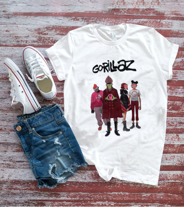 Gorillaz Cracker Island Animated Band Characters T-Shirt