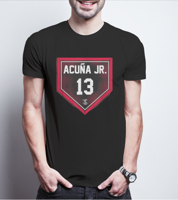 Acuña Jr. 13 Home Plate Gameday Celebrating Baseball Excellence T-Shirt