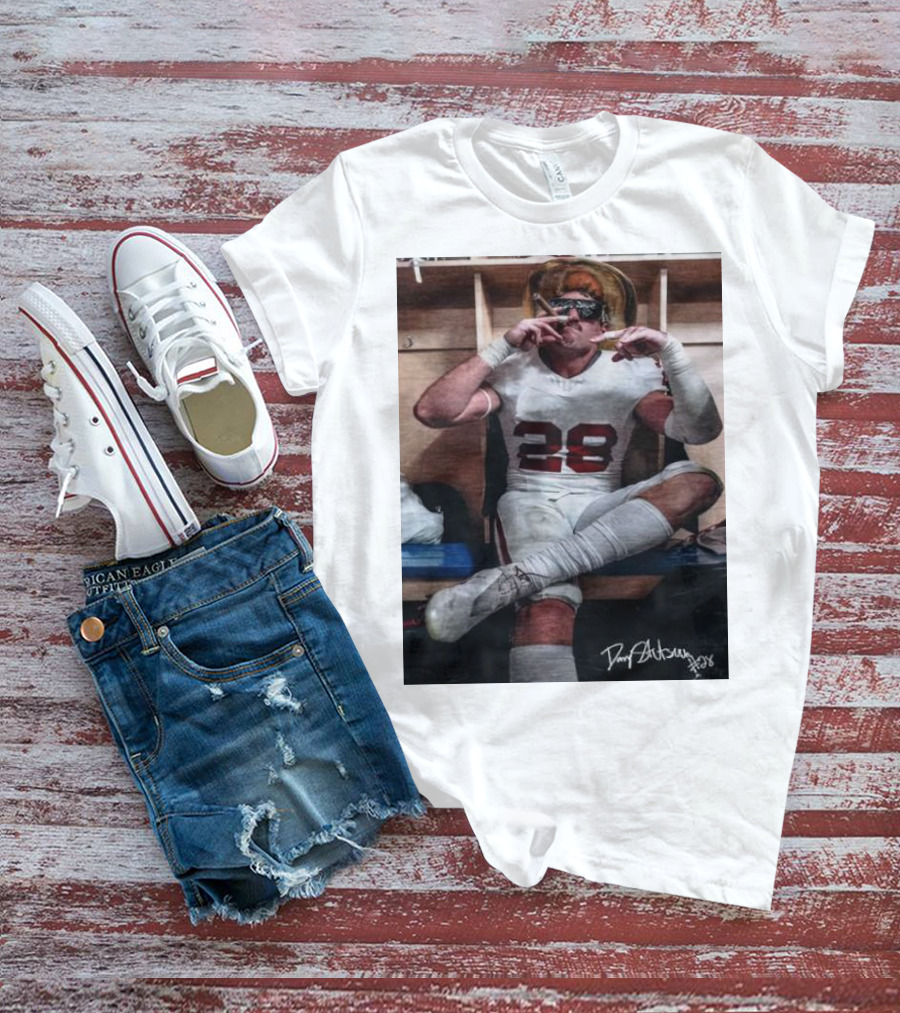 Stutsman Texas Fears Oklahoma 28 Football Locker Room Celebration Posing With Cigar And Signature T-Shirt