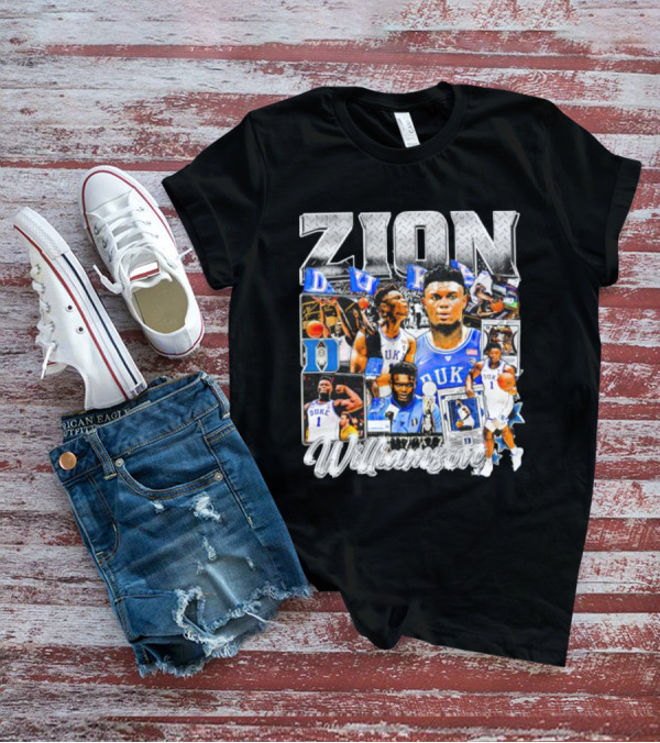 Zion Williamson Duke Blue Devils Collage Basketball Highlights T-Shirt