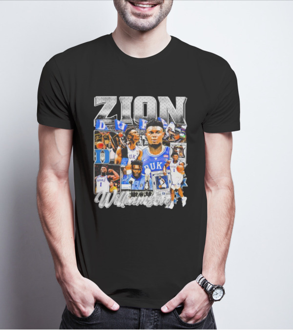 Zion Williamson Duke Blue Devils Collage Basketball Highlights T-Shirt