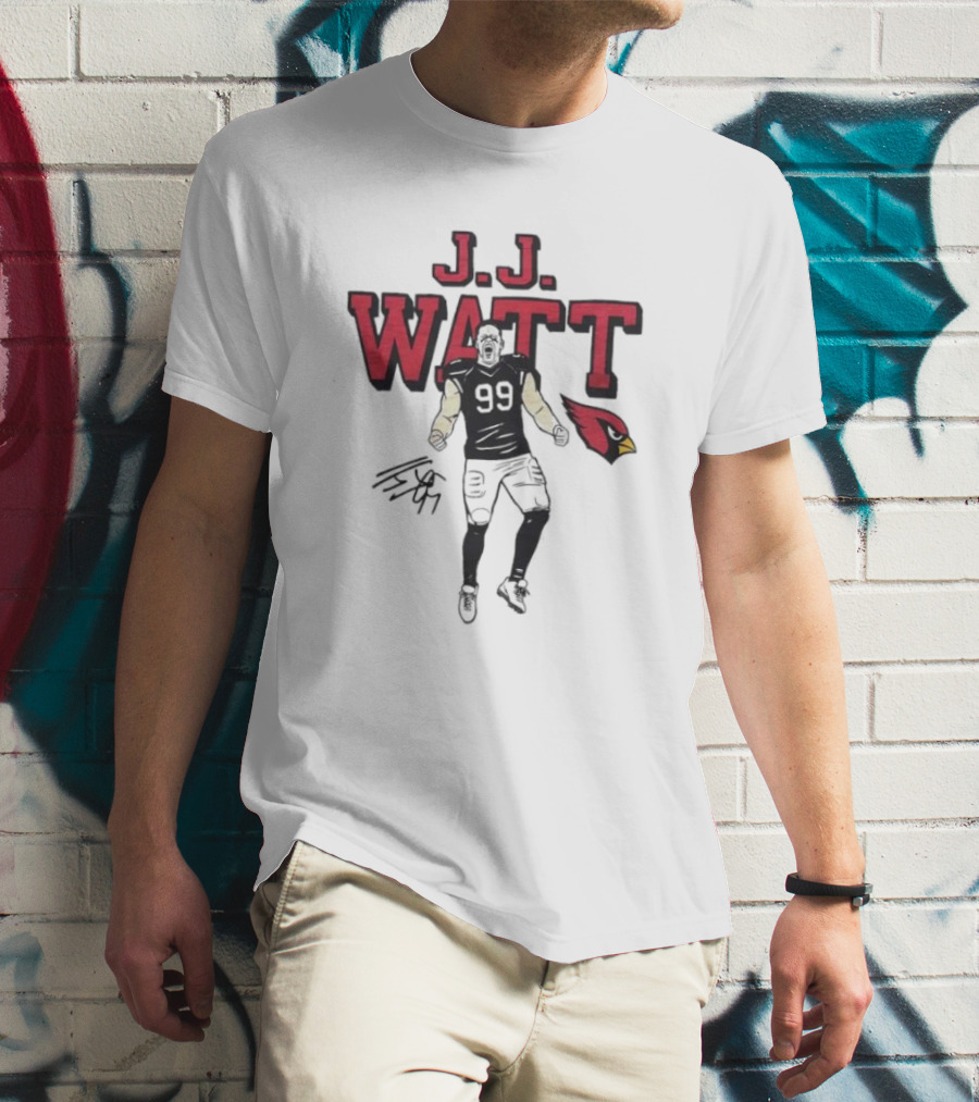 J.J. Watt Cardinals Signature Football T-Shirt