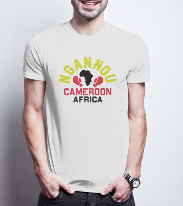 Ngannou Cameroon Africa Boxing Gloves Map T-Shirt
