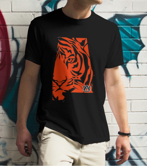 Auburn Tigers A Logo With Striped Tiger Face T-Shirt