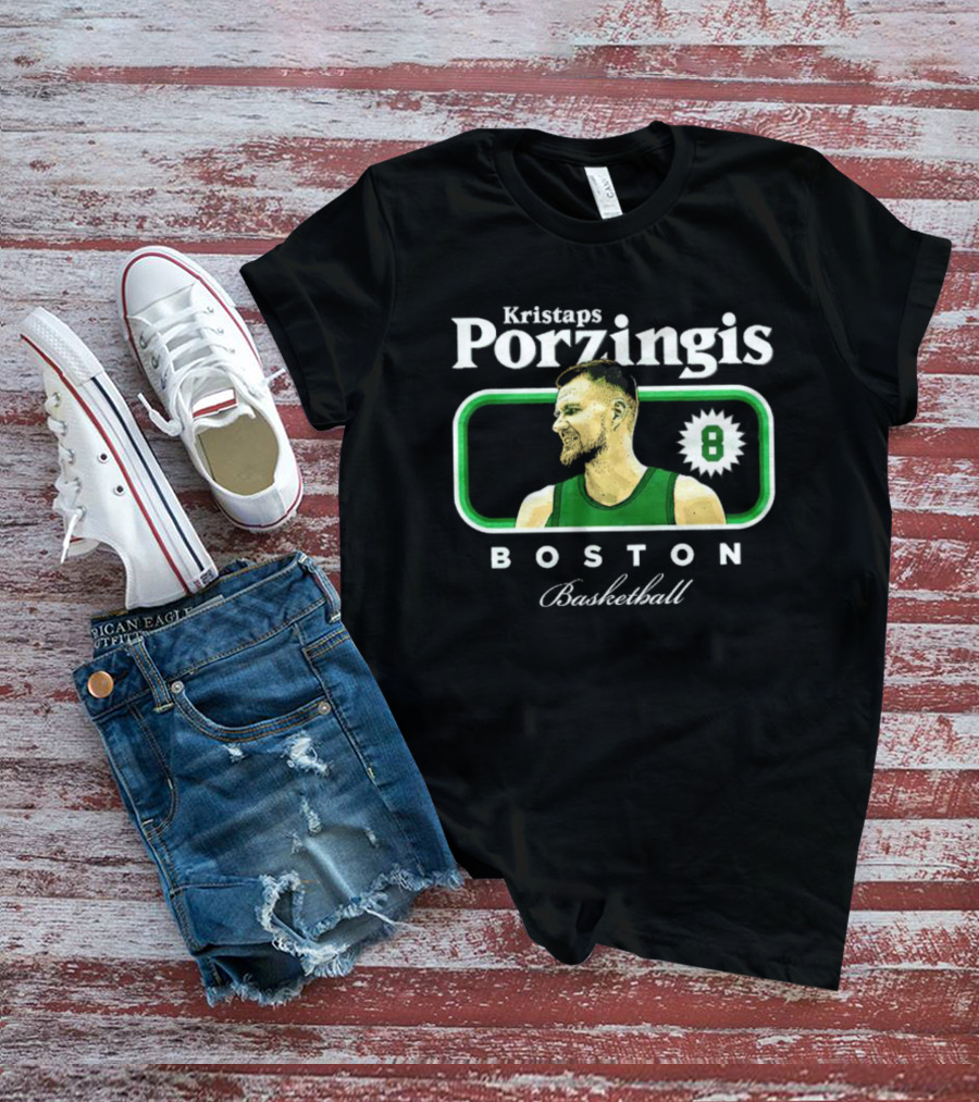 Kristaps Porzingis Boston Basketball Number 8 Cover T-Shirt