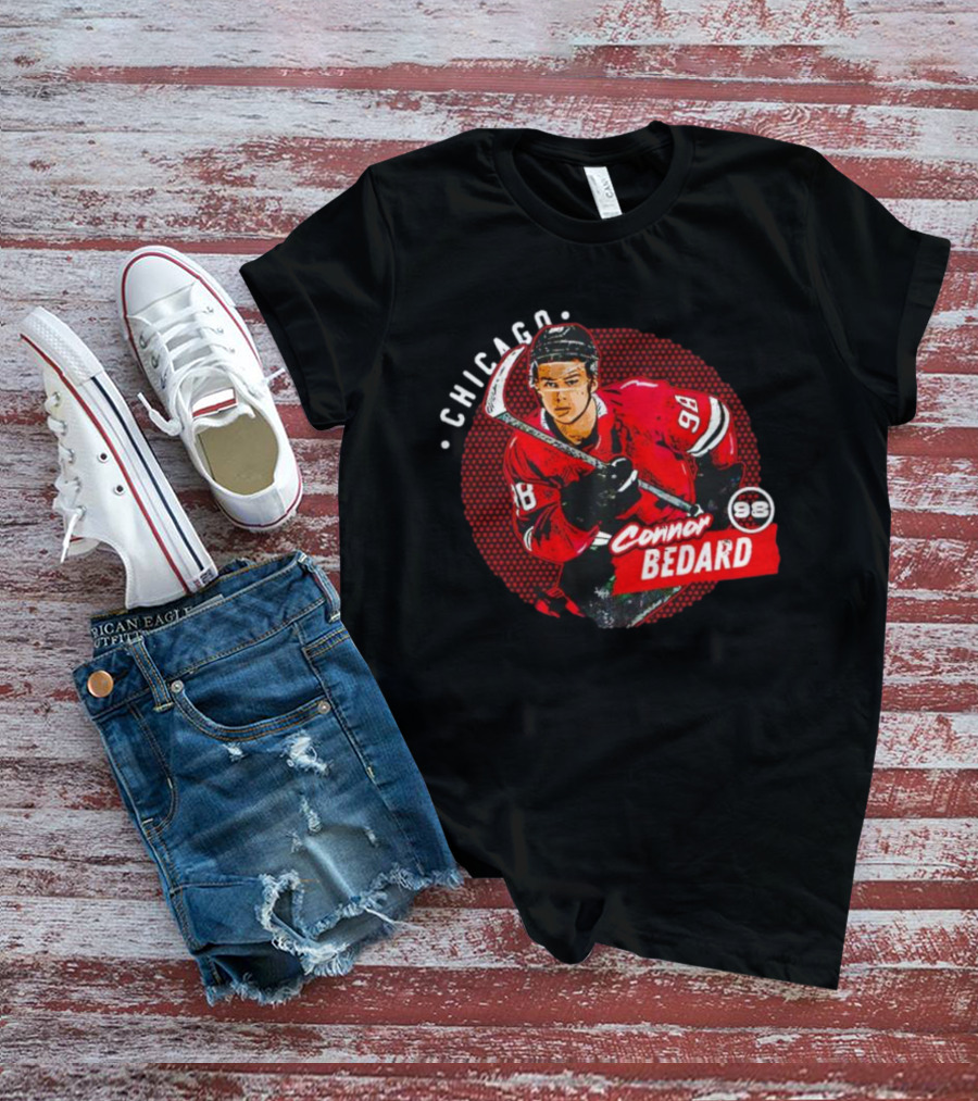 Connor Bedard Chicago 98 Hockey Player Red Dot T-Shirt