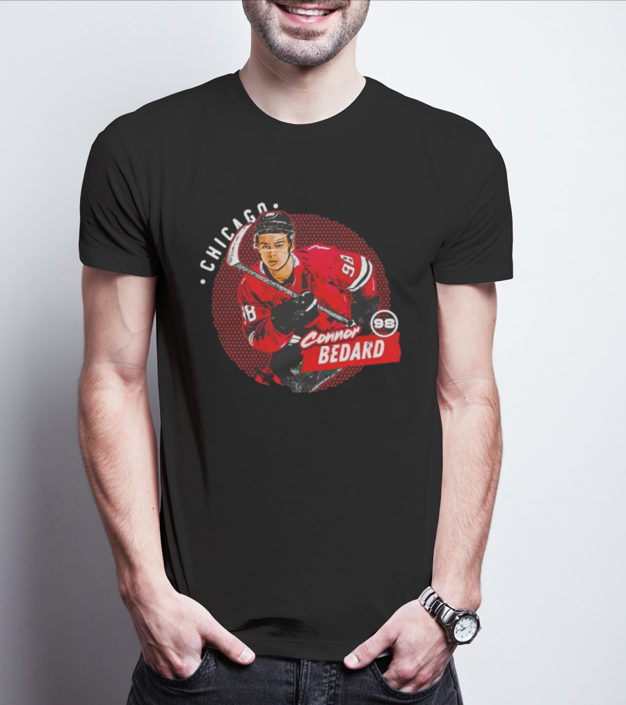 Connor Bedard Chicago 98 Hockey Player Red Dot T-Shirt