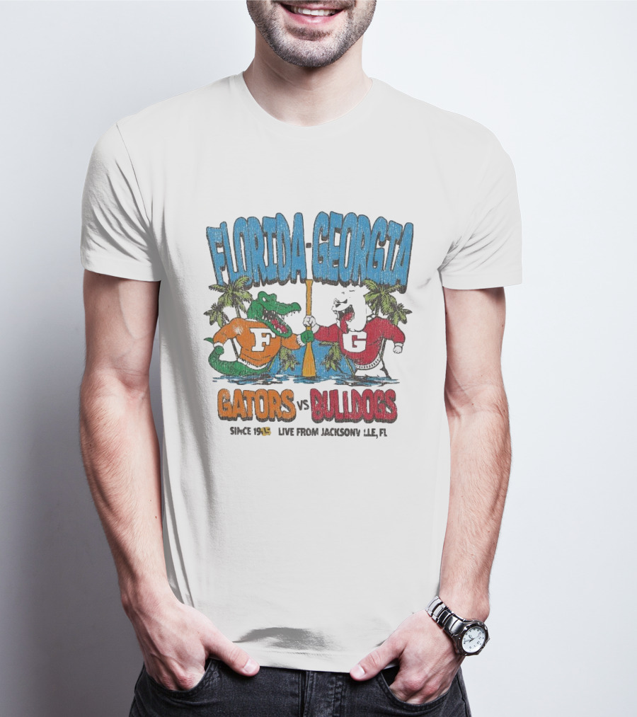 Florida Georgia Gators Vs. Bulldogs Since 1933 Live From Jacksonville FL T-Shirt