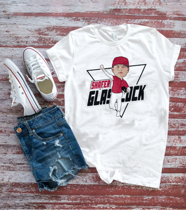 Shafer Glasscock Caricature Signature Red Cap Baseball Pose T-Shirt