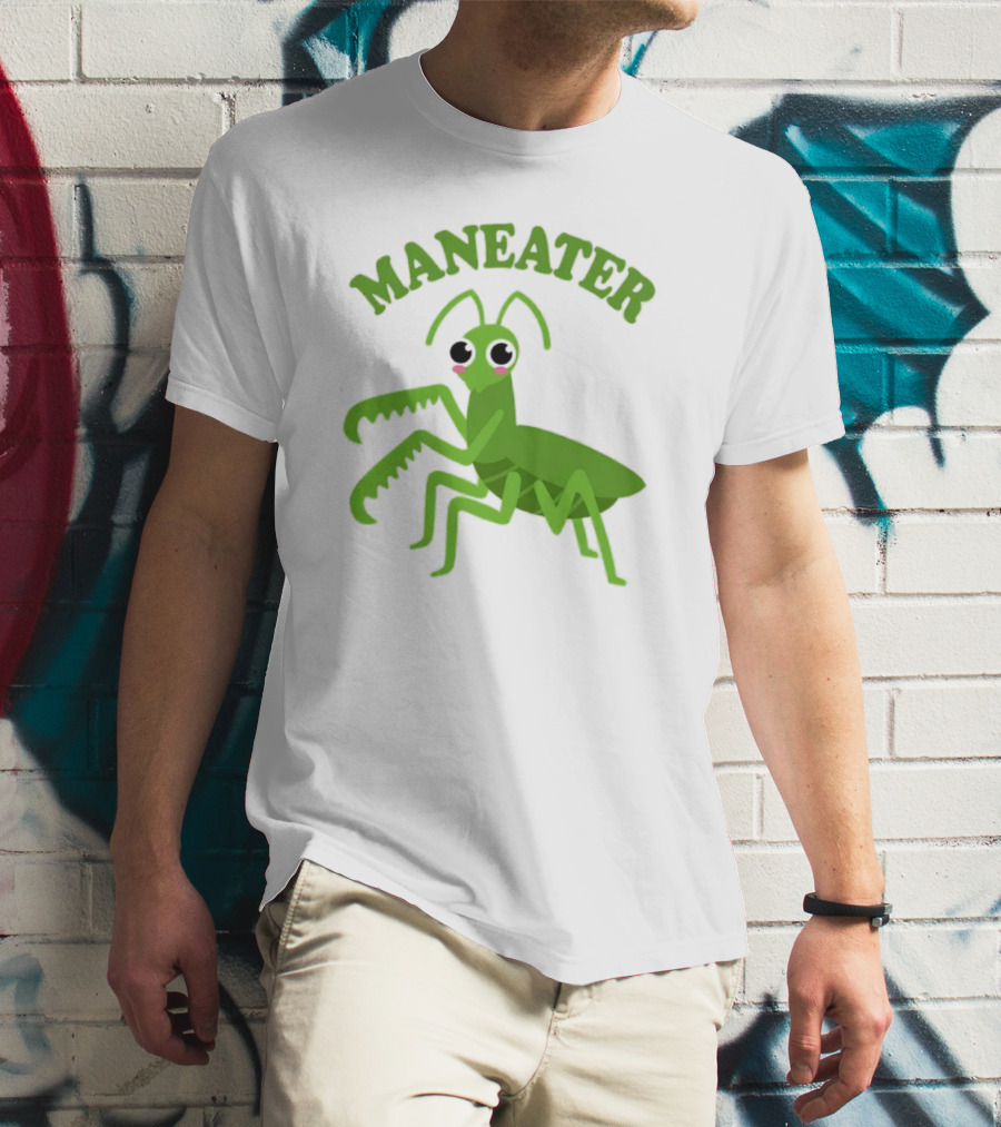 Maneater Praying Mantis Cartoon T-Shirt