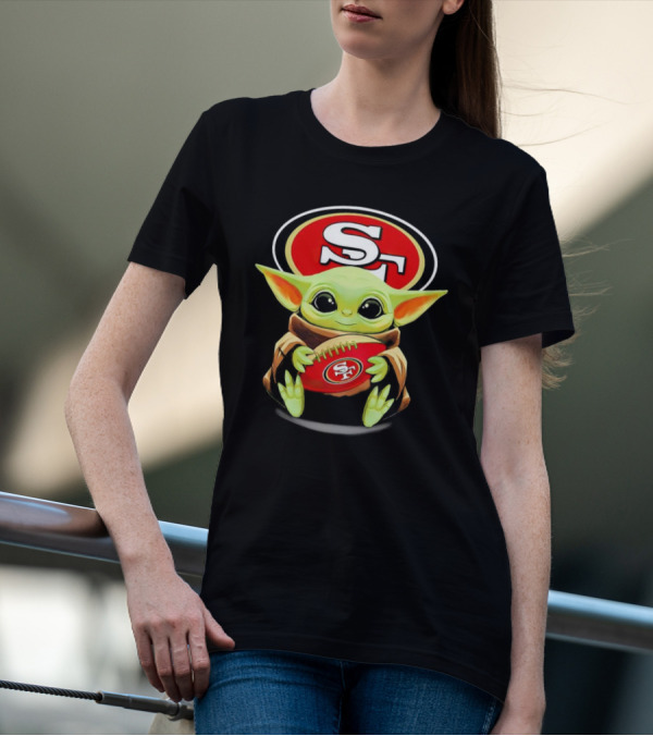 San Francisco 49ers Baby Yoda Football Fan T-Shirt