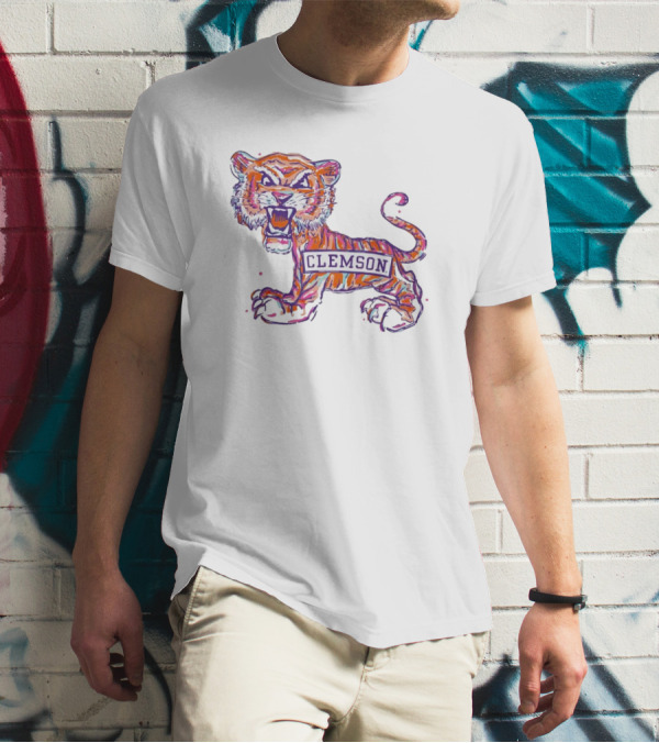 Clemson Tigers Fierce Painted Mascot T-Shirt