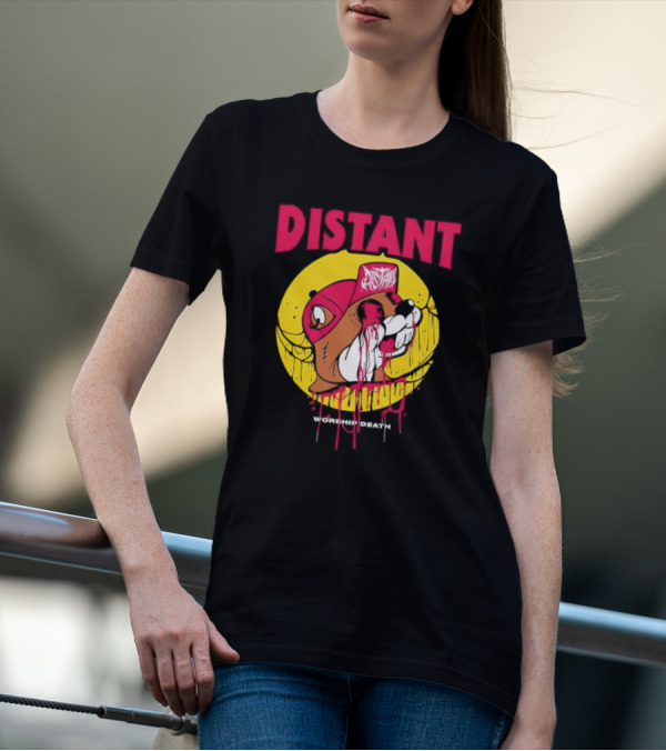 Distant Worship Death Melting Dog Graffiti Hat T-Shirt