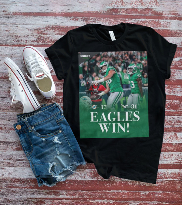 Eagles Win Over Dolphins 31-17 NFL Game Unibet Sports Highlight T-Shirt