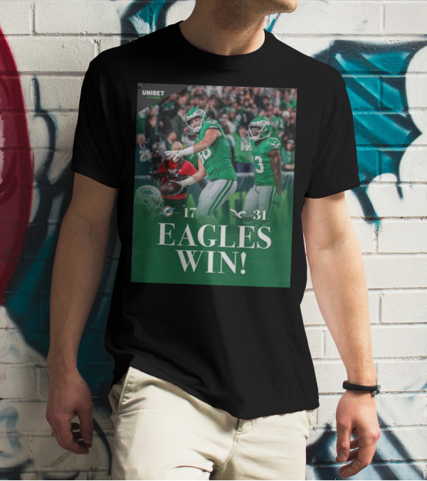 Eagles Win Over Dolphins 31-17 NFL Game Unibet Sports Highlight T-Shirt