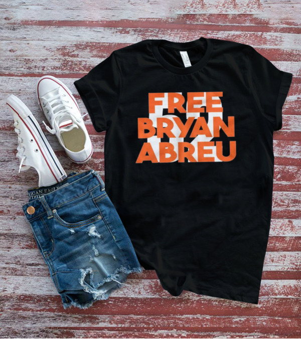 Free Bryan Abreu 52 Bold Orange Text T-Shirt