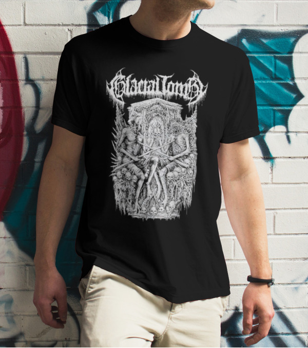 Glacial Tomb Skeletal Throne Of Skulls And Bones T-Shirt