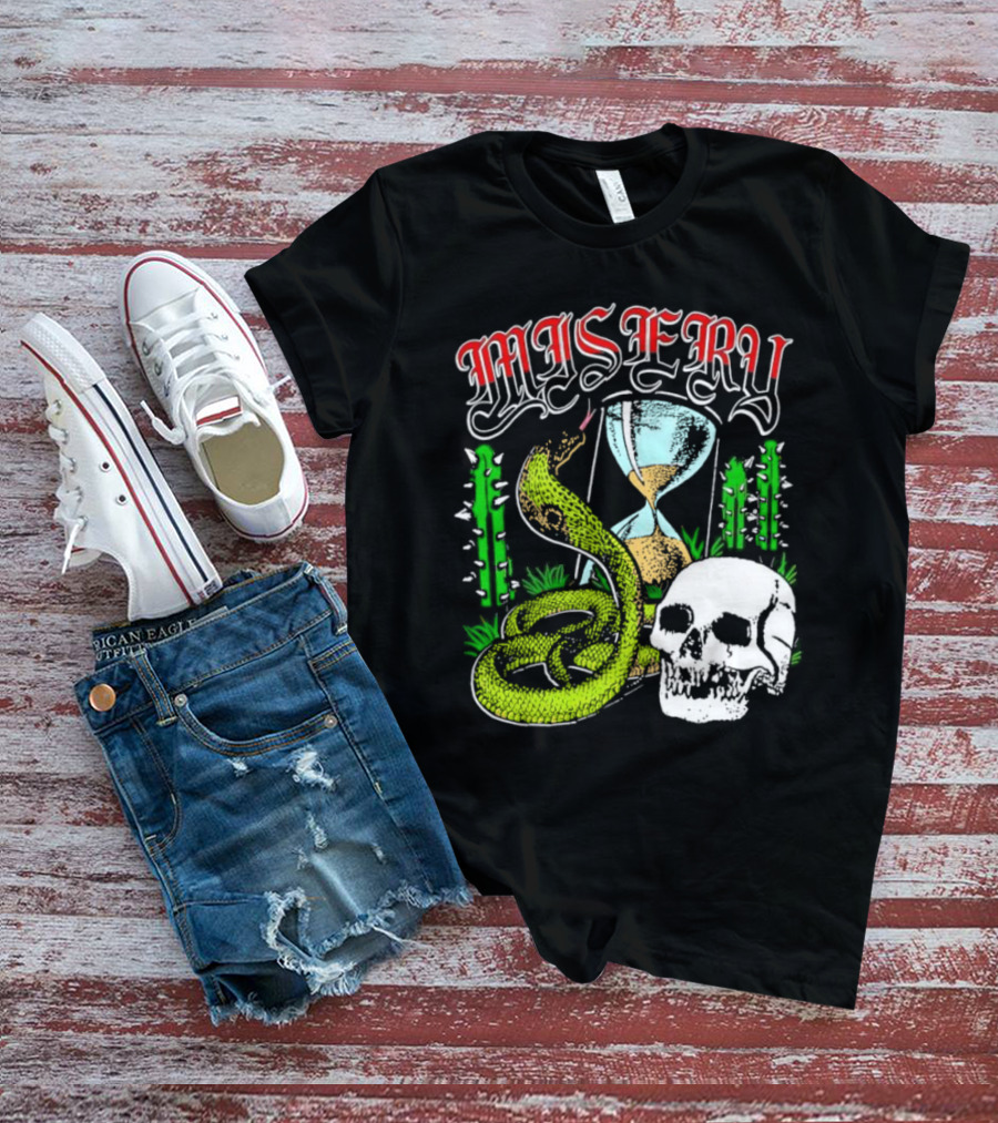 Misery Snake Skull Hourglass Cactus T-Shirt