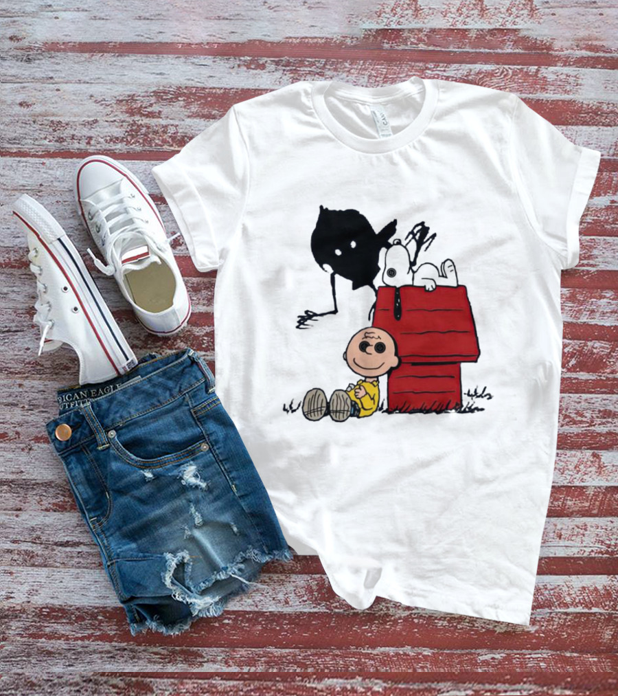 Charlie Brown Snoopy Woodstock Shadow Doghouse T-Shirt