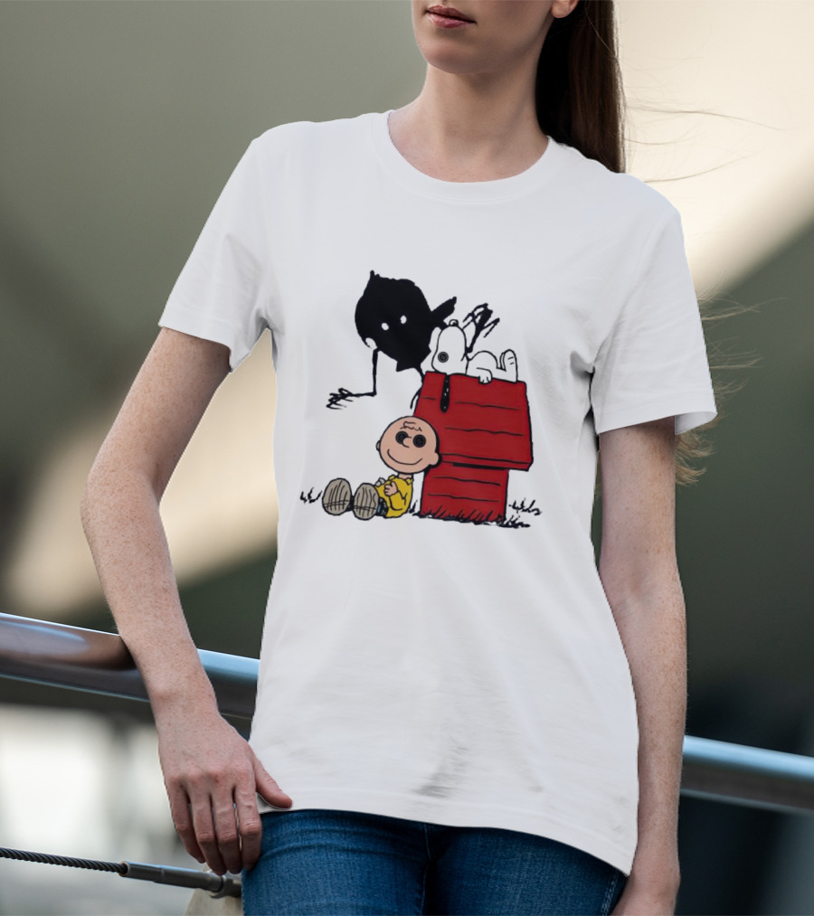Charlie Brown Snoopy Woodstock Shadow Doghouse T-Shirt