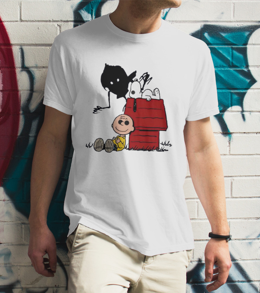 Charlie Brown Snoopy Woodstock Shadow Doghouse T-Shirt