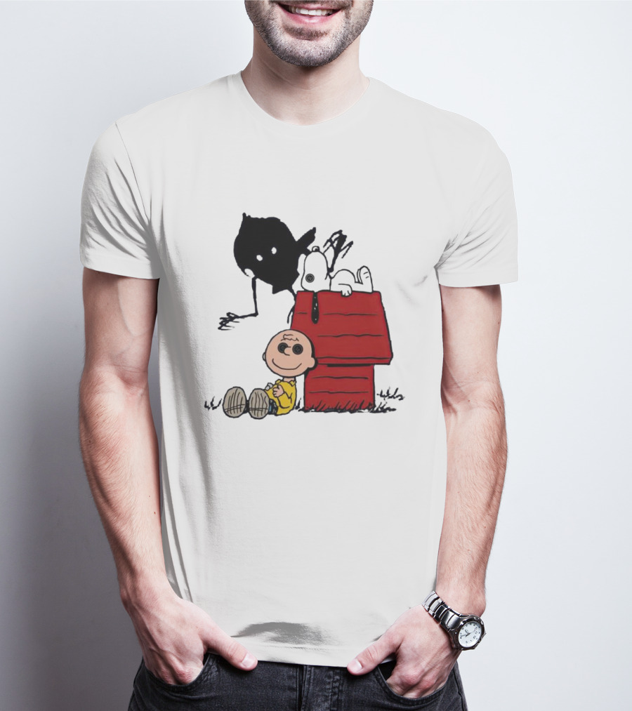 Charlie Brown Snoopy Woodstock Shadow Doghouse T-Shirt