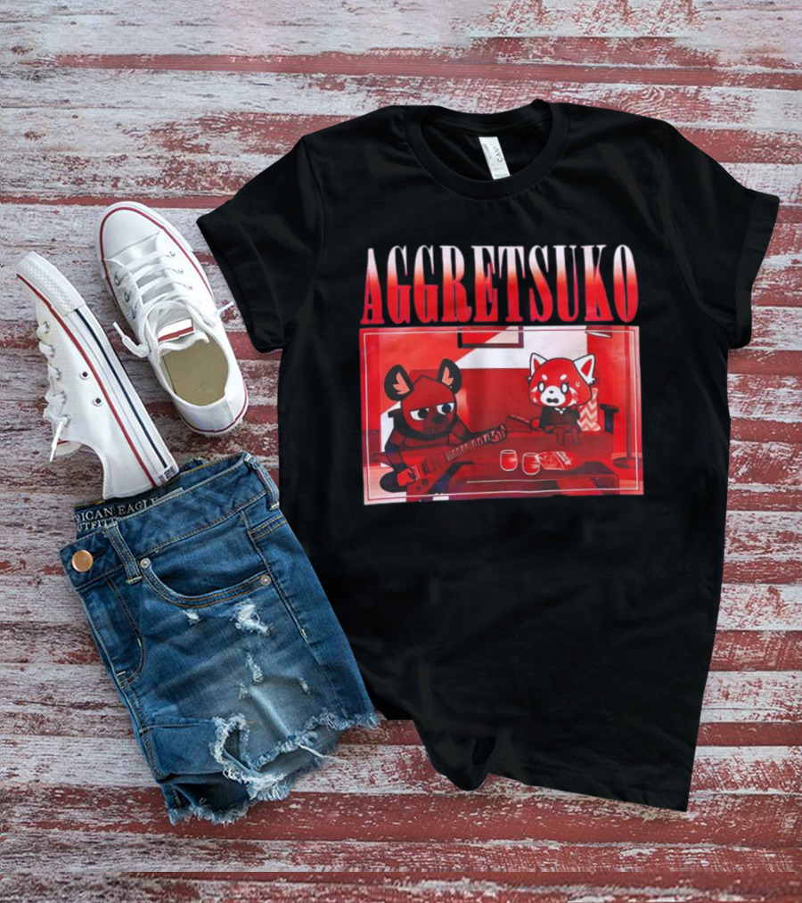Aggretsuko Haida Couch Red Panda Rock Guitar Scene T-Shirt