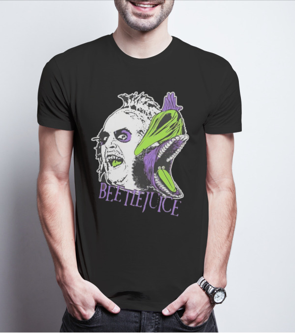 Beetlejuice Halloween Creature Mashup With Alligator Head T-Shirt