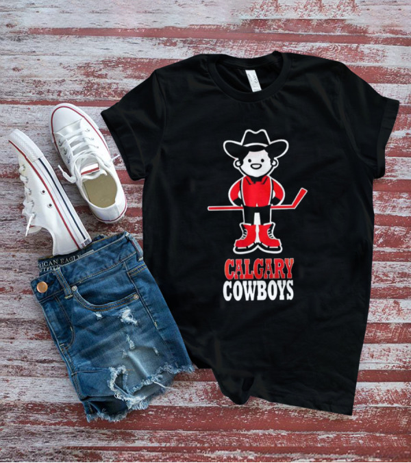 Calgary Cowboys Hockey Player In Cowboy Hat And Boots T-Shirt