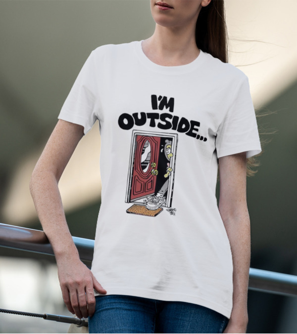 Frko I'm Outside Grim Reaper Door Comic T-Shirt