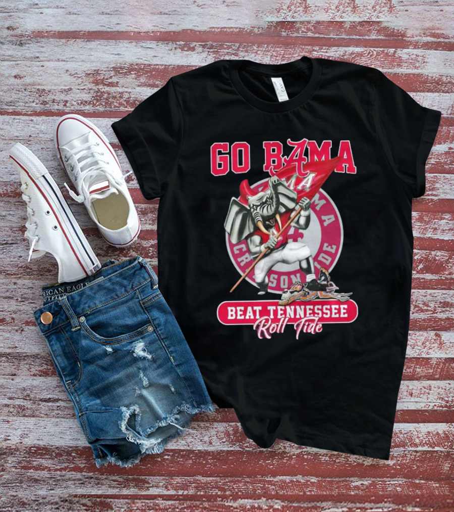 GO BAMA BEAT TENNESSEE ROLL TIDE ALABAMA CRIMSON TIDE MASCOT T-Shirt