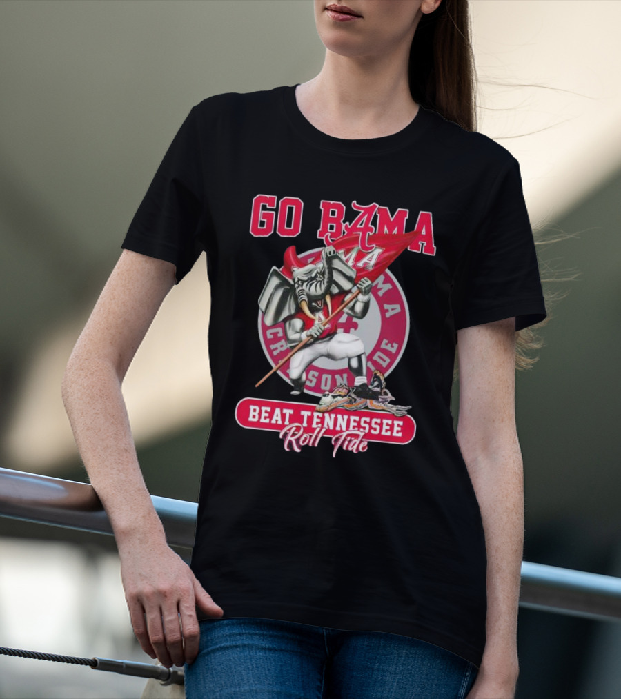 GO BAMA BEAT TENNESSEE ROLL TIDE ALABAMA CRIMSON TIDE MASCOT T-Shirt