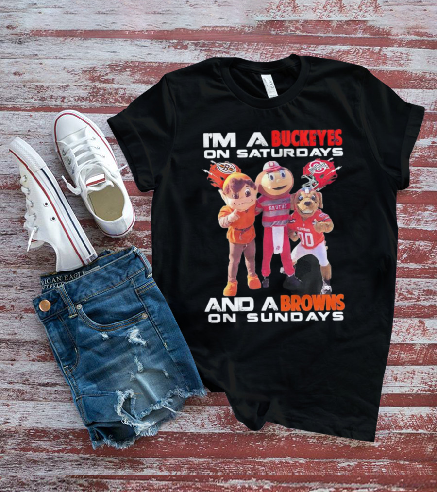Buckeyes Brutus Saturdays Browns Sundays Mascots T-Shirt