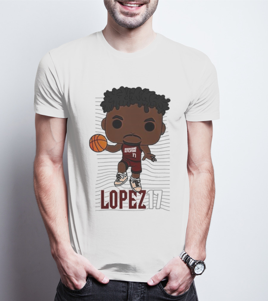 Lopez 17 Basketball Chibi Dribble T-Shirt