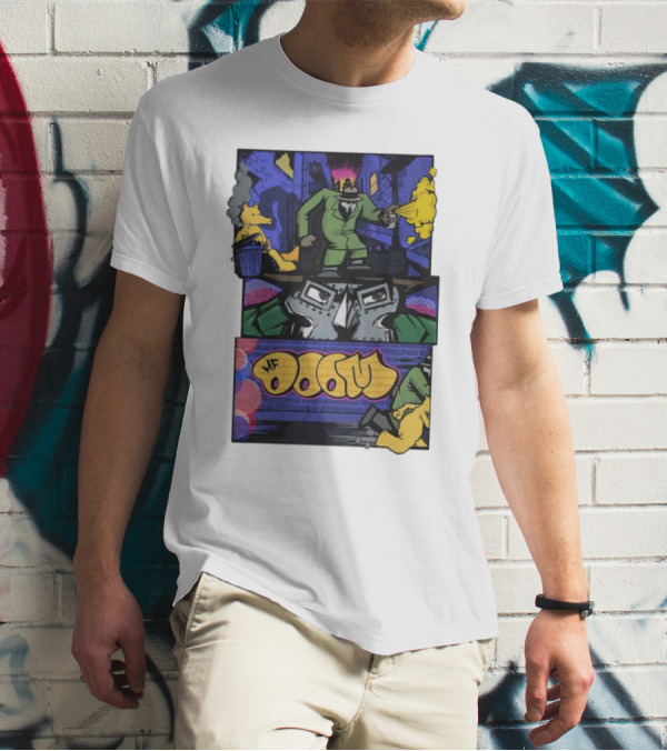 MF Doom Graffiti Comic Street Scene T-Shirt