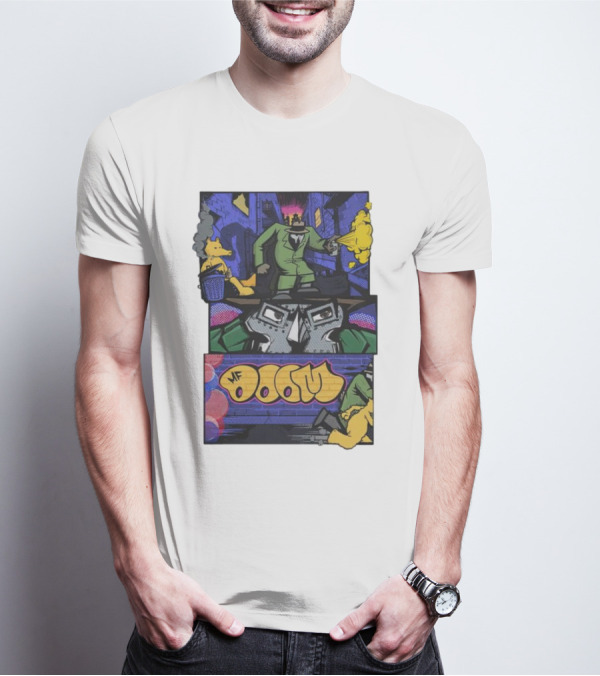 MF Doom Graffiti Comic Street Scene T-Shirt