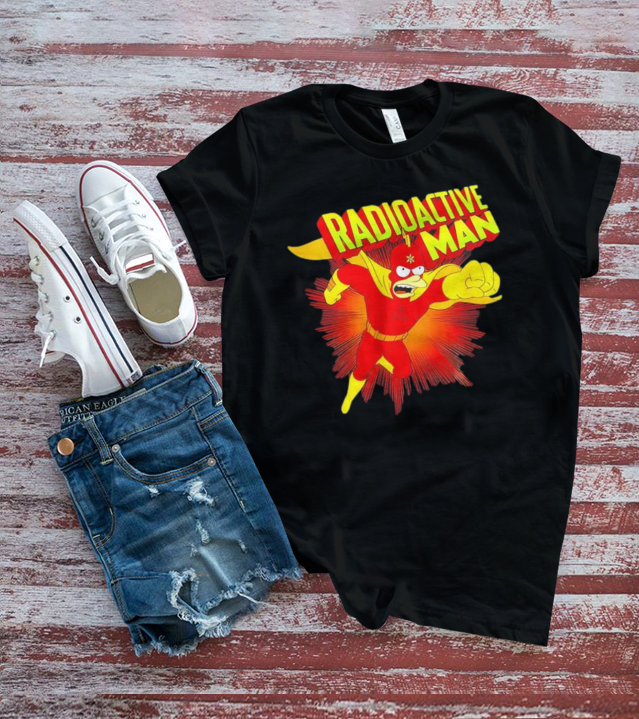 The Simpsons Radioactive Man Superhero Burst Action T-Shirt
