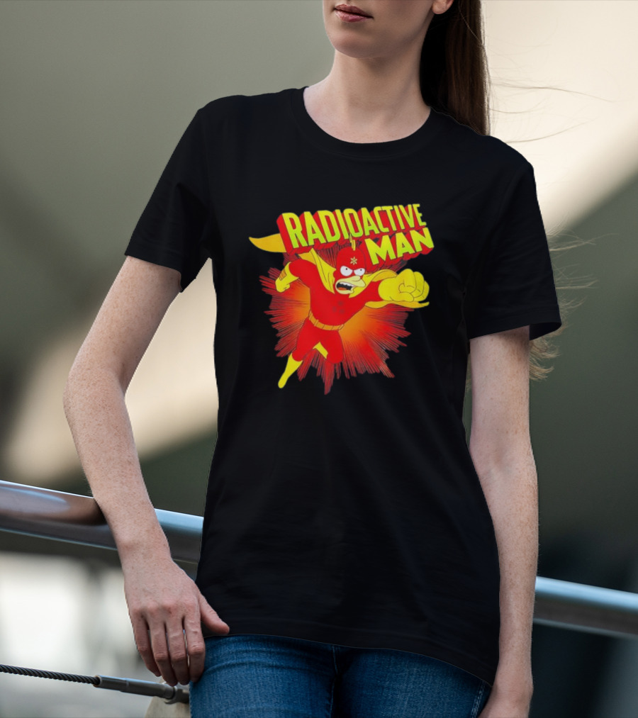 The Simpsons Radioactive Man Superhero Burst Action T-Shirt