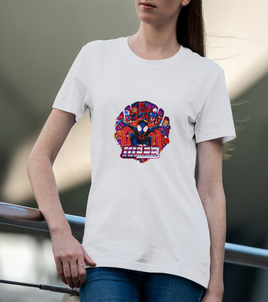 Miles Spider-Society Ensemble With Diverse Spider Characters T-Shirt