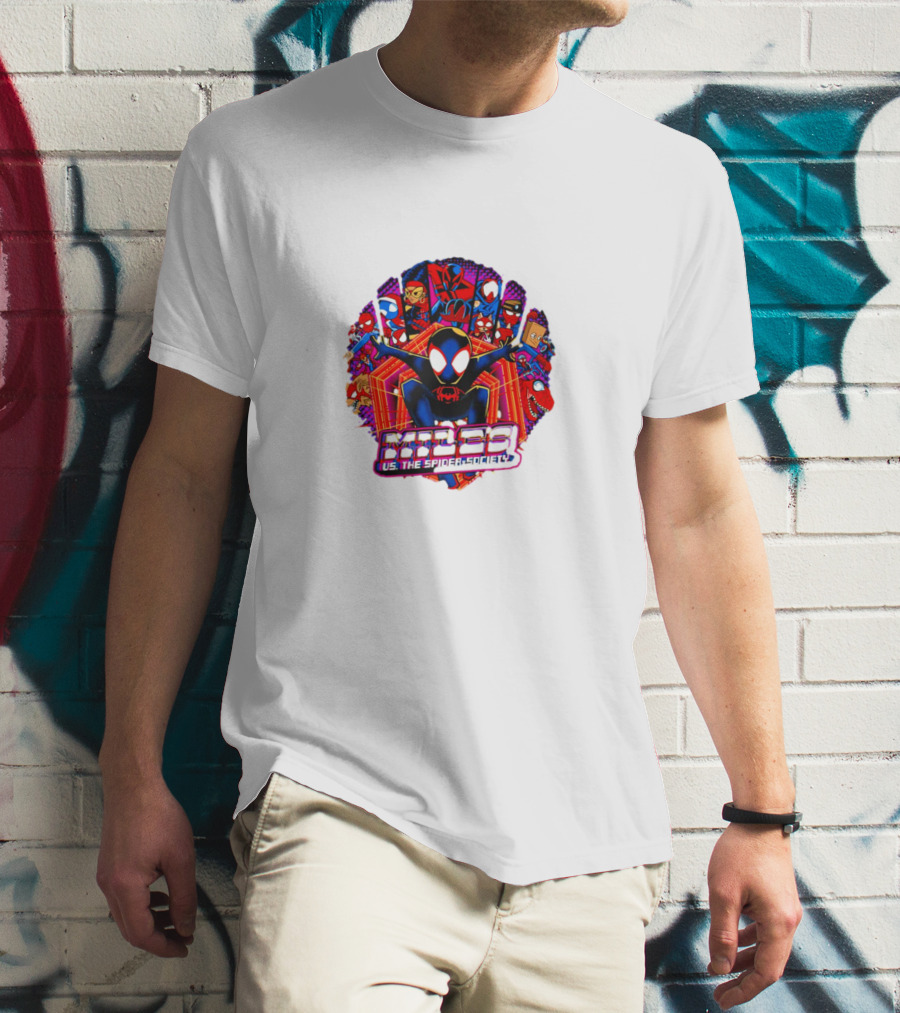 Miles Spider-Society Ensemble With Diverse Spider Characters T-Shirt