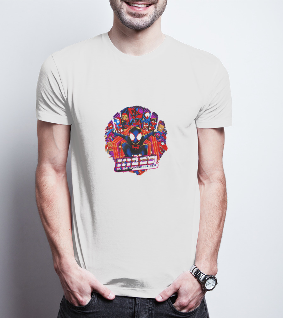 Miles Spider-Society Ensemble With Diverse Spider Characters T-Shirt