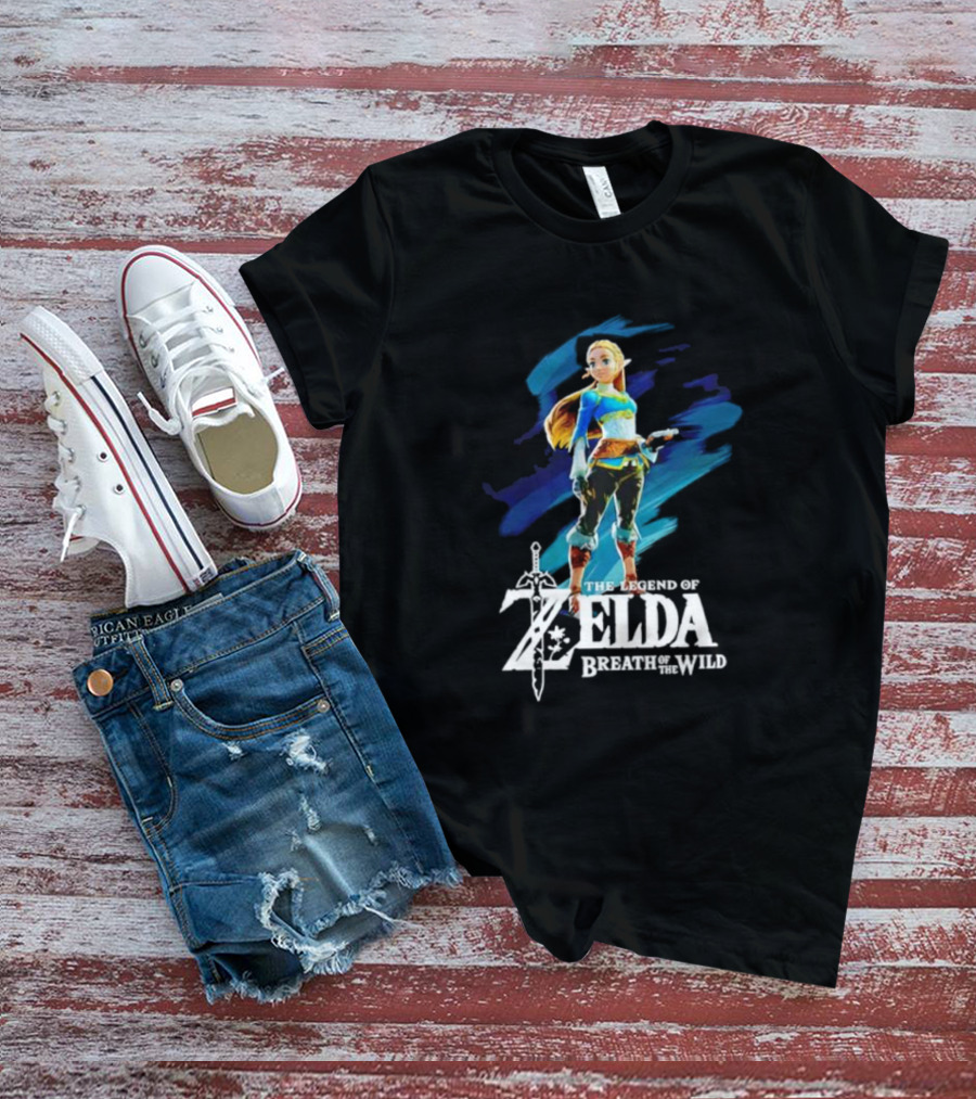 The Legend Of Zelda: Breath Of The Wild Princess Character With Master Sword T-Shirt