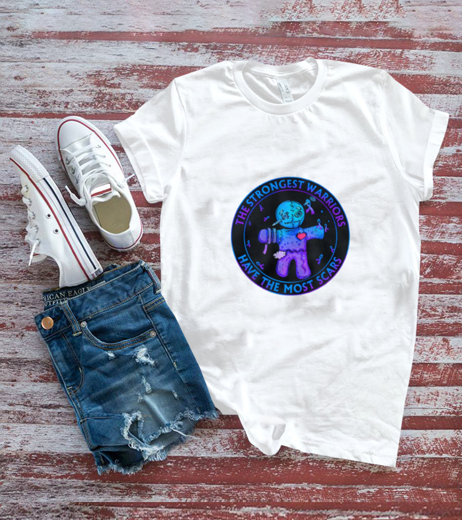 The Strongest Warriors Have The Most Scars Glowing Voodoo Doll T-Shirt