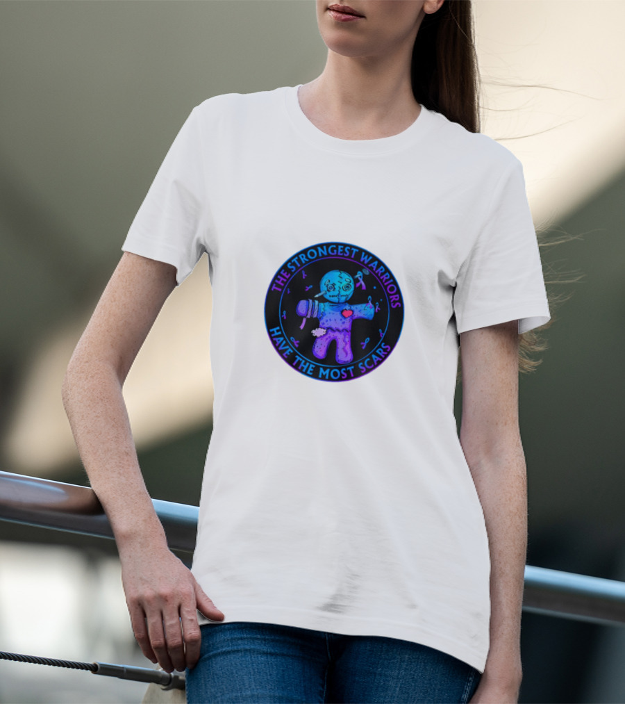 The Strongest Warriors Have The Most Scars Glowing Voodoo Doll T-Shirt