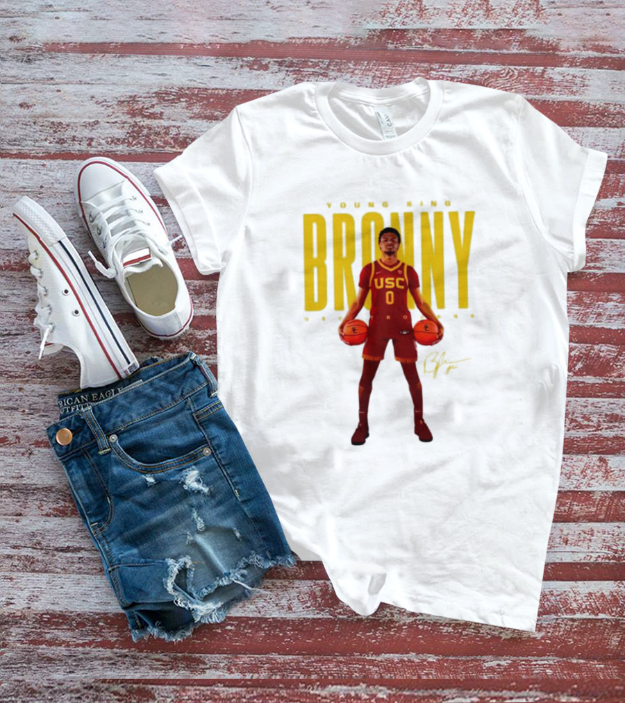 Young King Bronny James USC Trojans 0 Signature T-Shirt