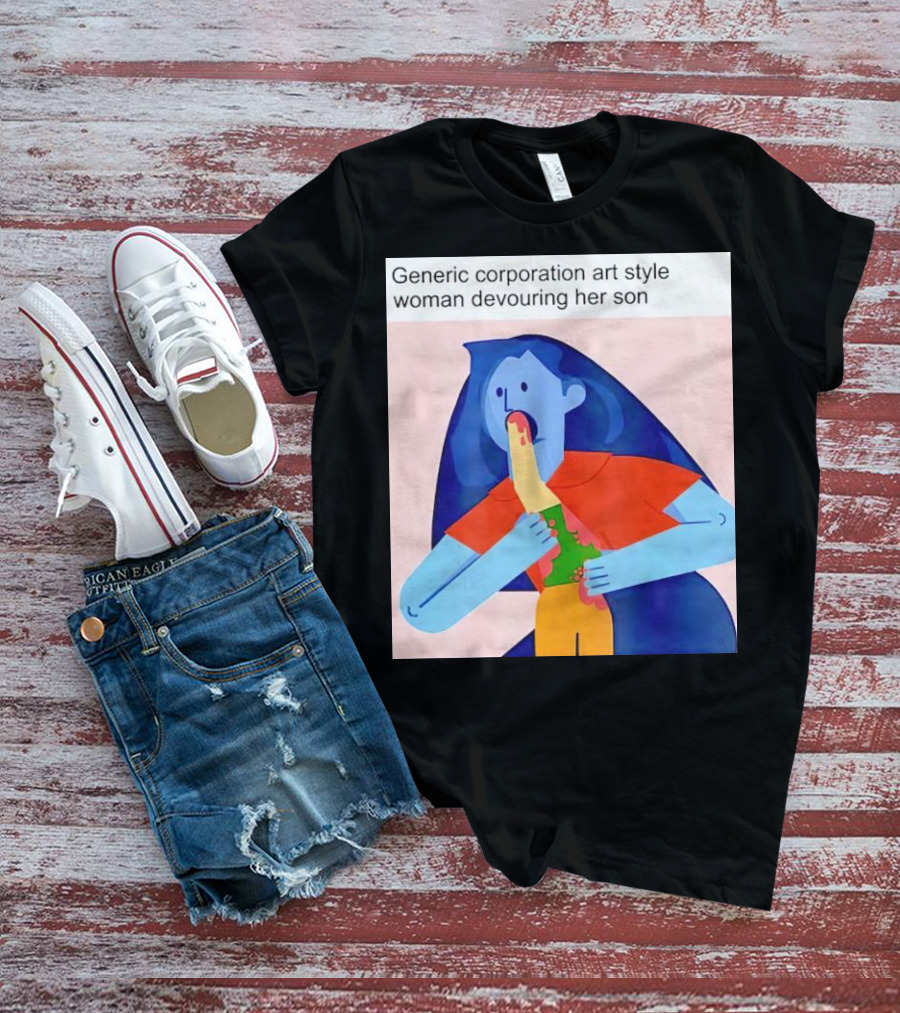 Generic Corporation Art Style Woman Devouring Her Son T-Shirt