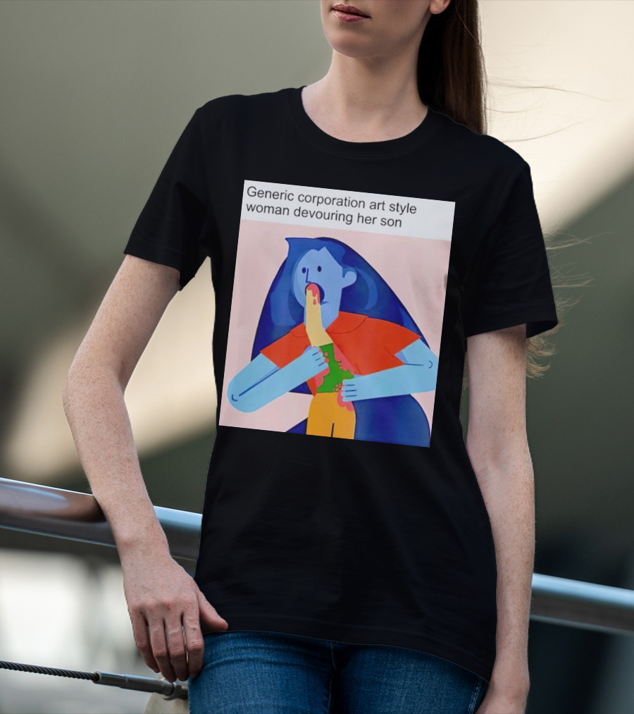 Generic Corporation Art Style Woman Devouring Her Son T-Shirt