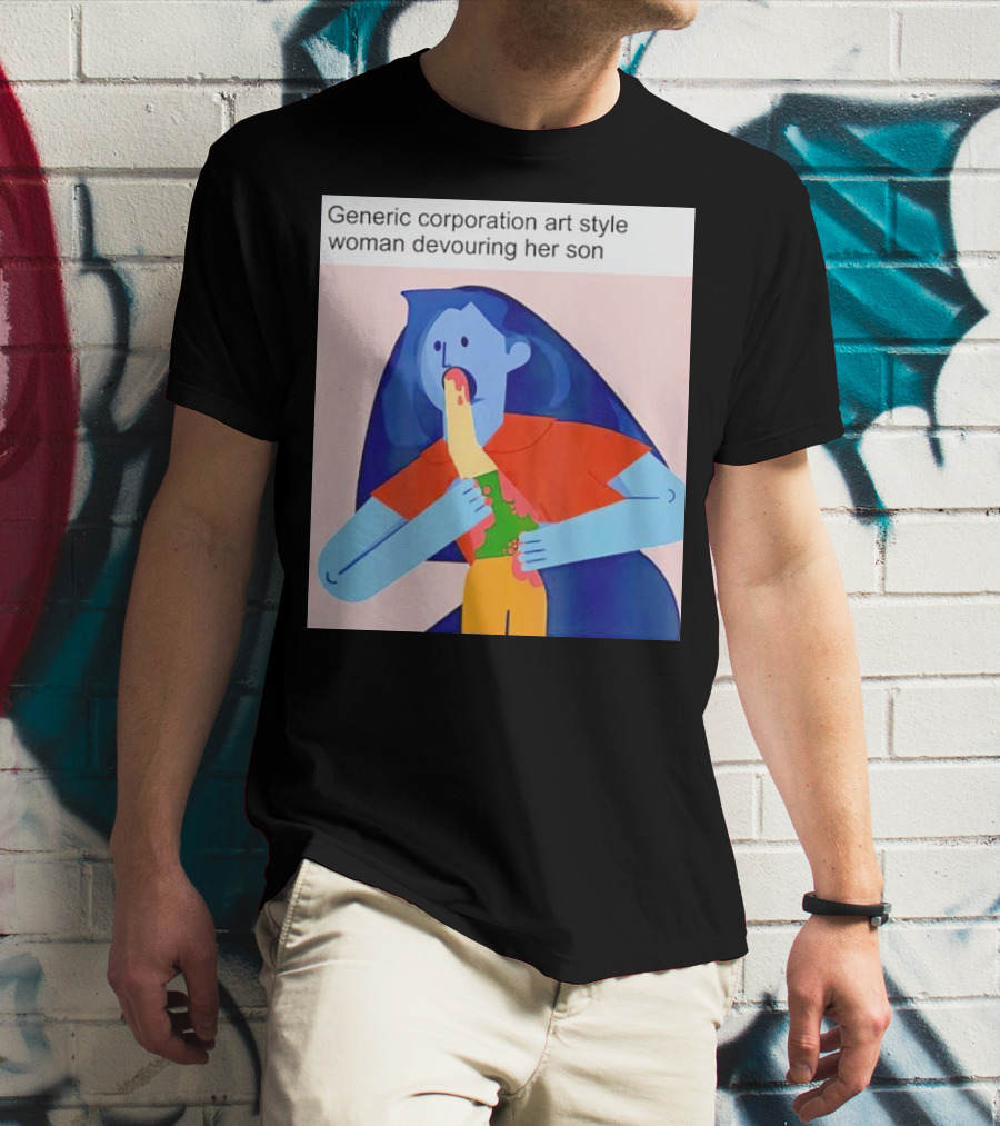 Generic Corporation Art Style Woman Devouring Her Son T-Shirt