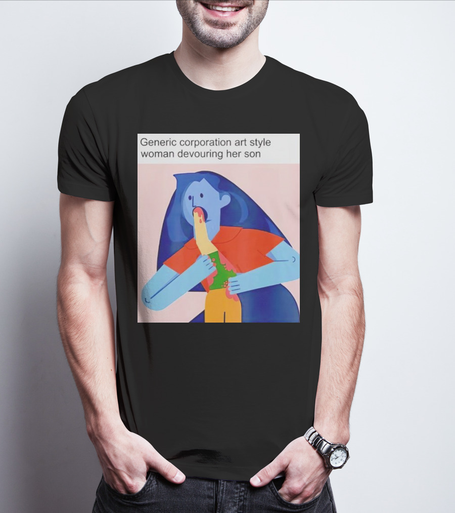 Generic Corporation Art Style Woman Devouring Her Son T-Shirt