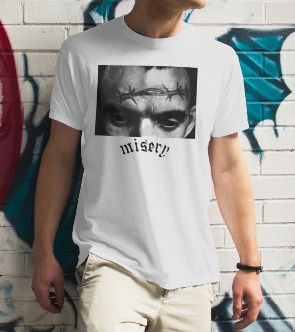 Misery Barbed Wire Forehead Face T-Shirt